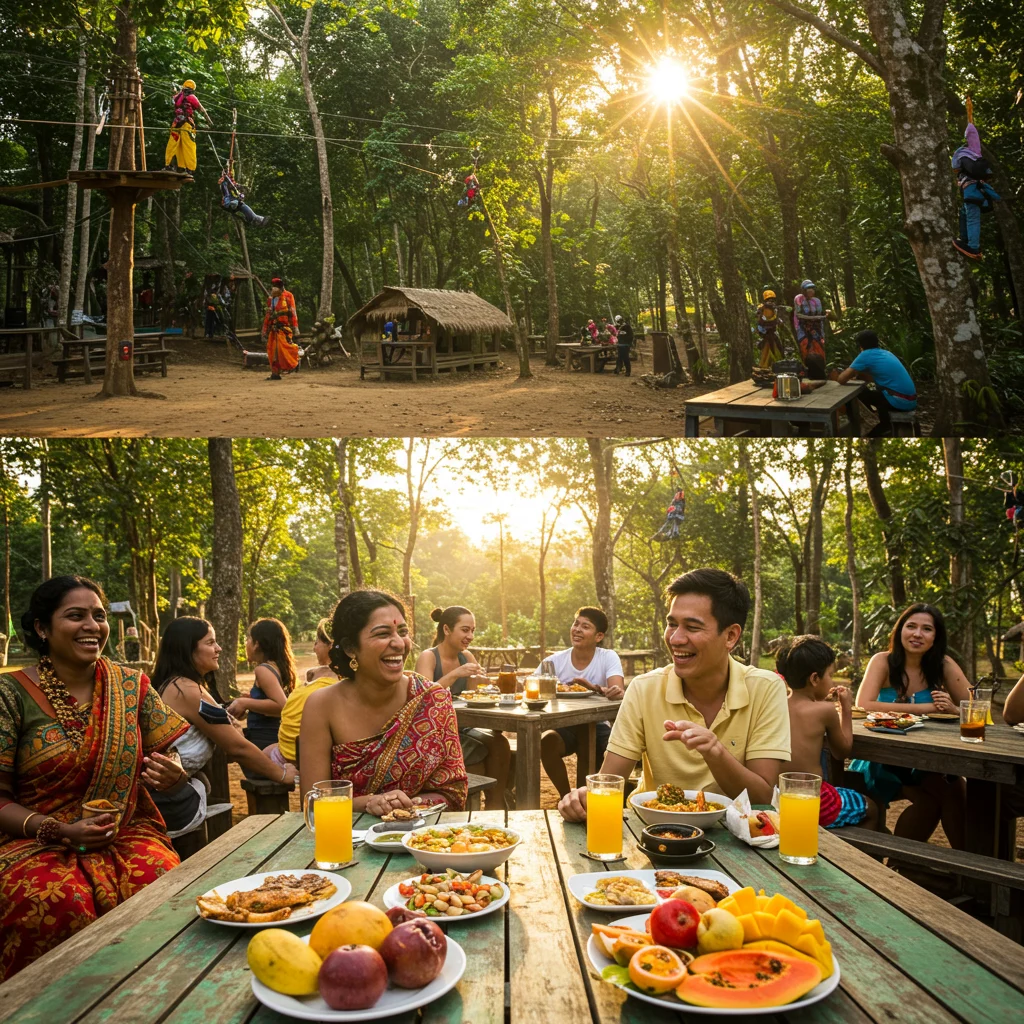 Dining and Local Cuisine Near Zipline Parks