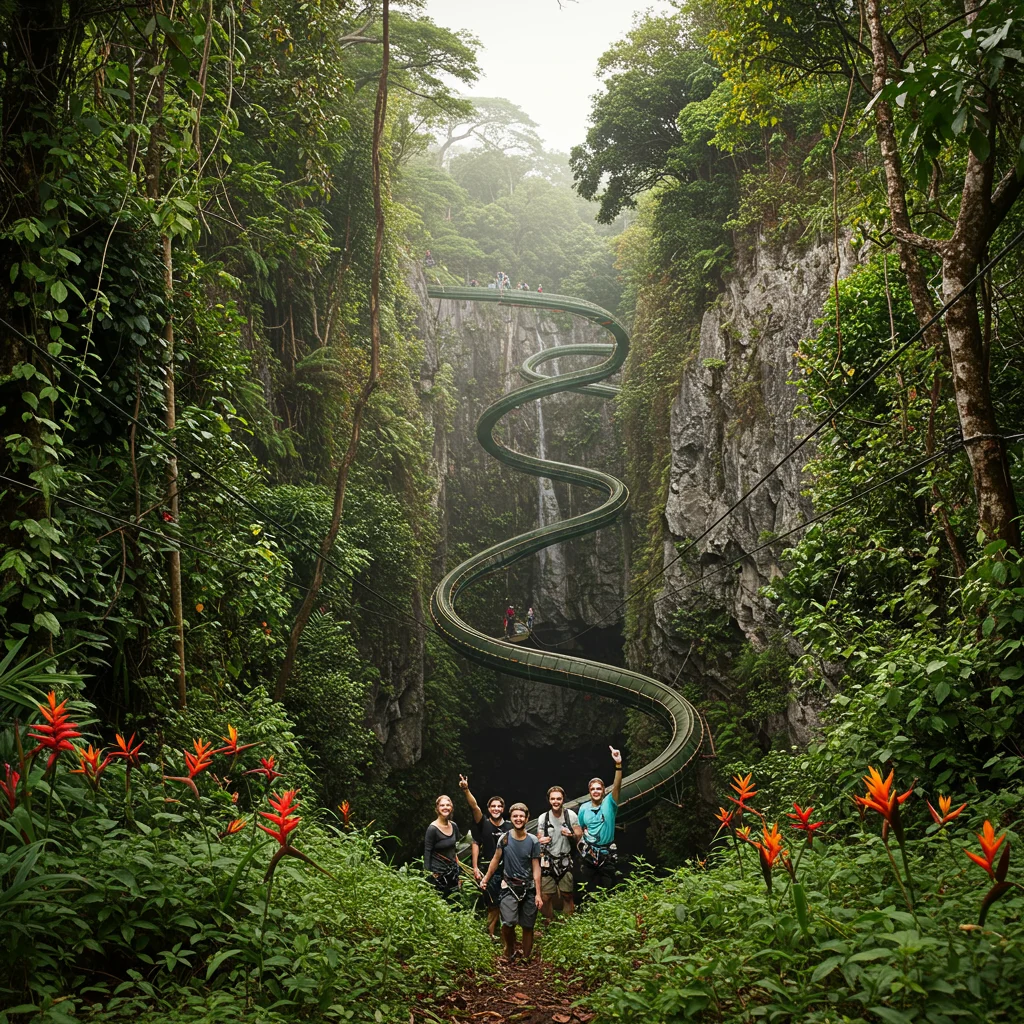 Getting to the Monster Zipline