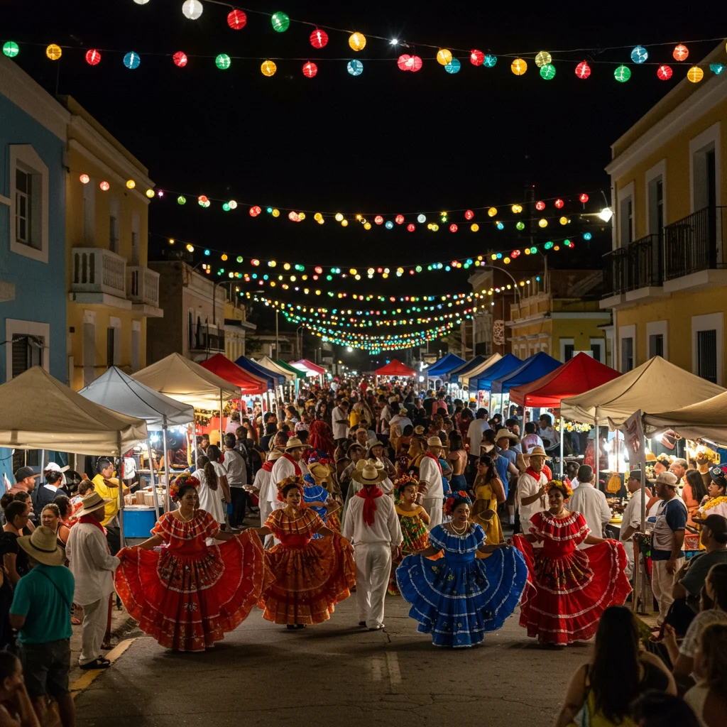 Puerto Rican Festivals and Nighttime Celebrations